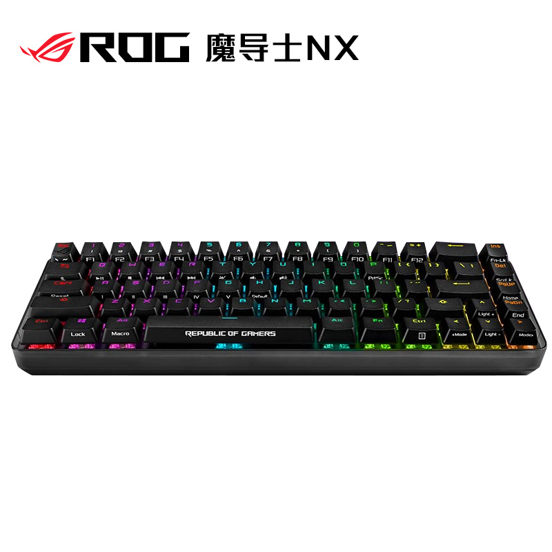 ROG玩家国度 魔导士NX 2.4g无线有线双模 机械键盘 魔导士自研NX冰川蓝