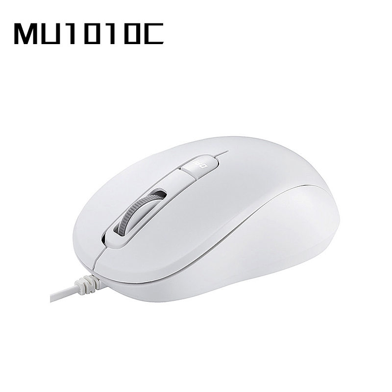  MU1010C白色静音有线游戏办公鼠标便携笔记本家用